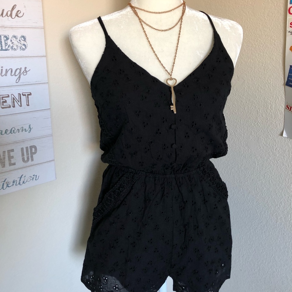 Black Eyelet Romper - Picture 5 of 8